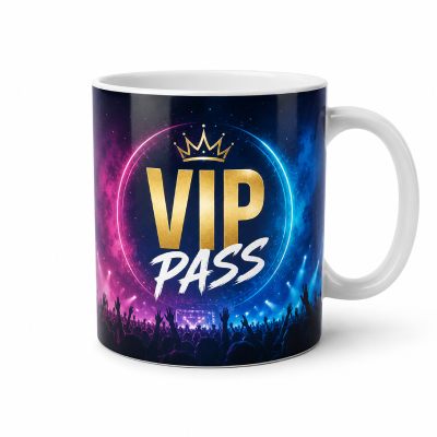 VIP Pass Printed Mug — Event Merch