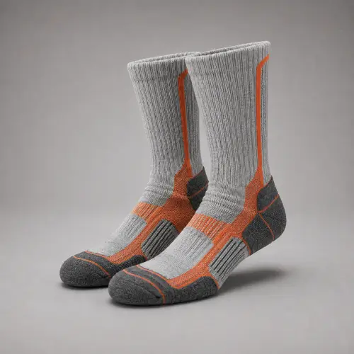 Grey & Orange Reinforced Work Socks — Socks & Insoles