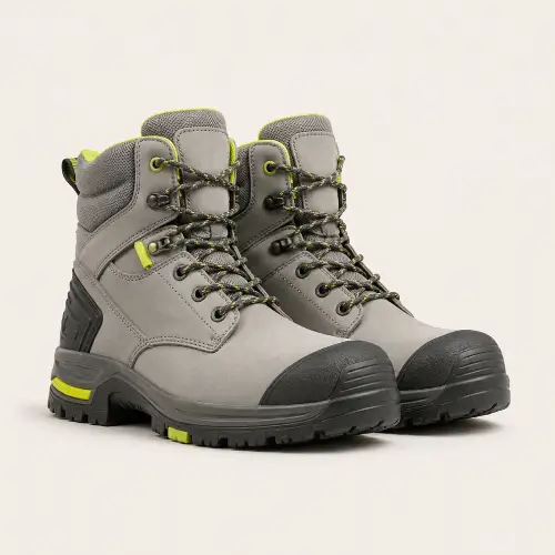 Grey Hi-Vis Safety Lace-Up Boots — Lace-up Boots