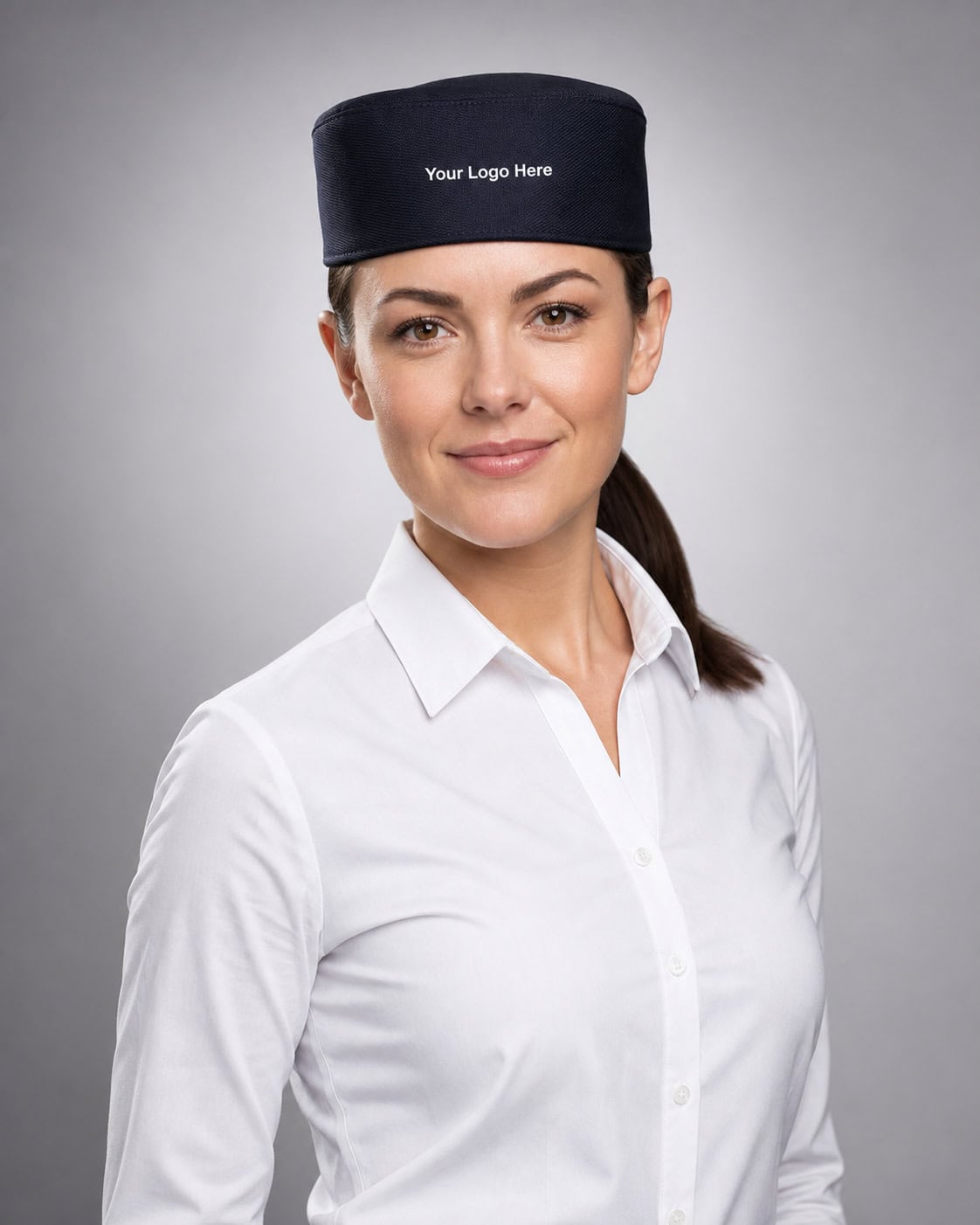 Navy Pillbox Service Cap – Women — Headwear