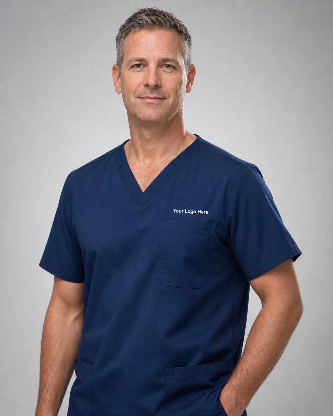 Navy Healthcare Scrub Top — Scrubs