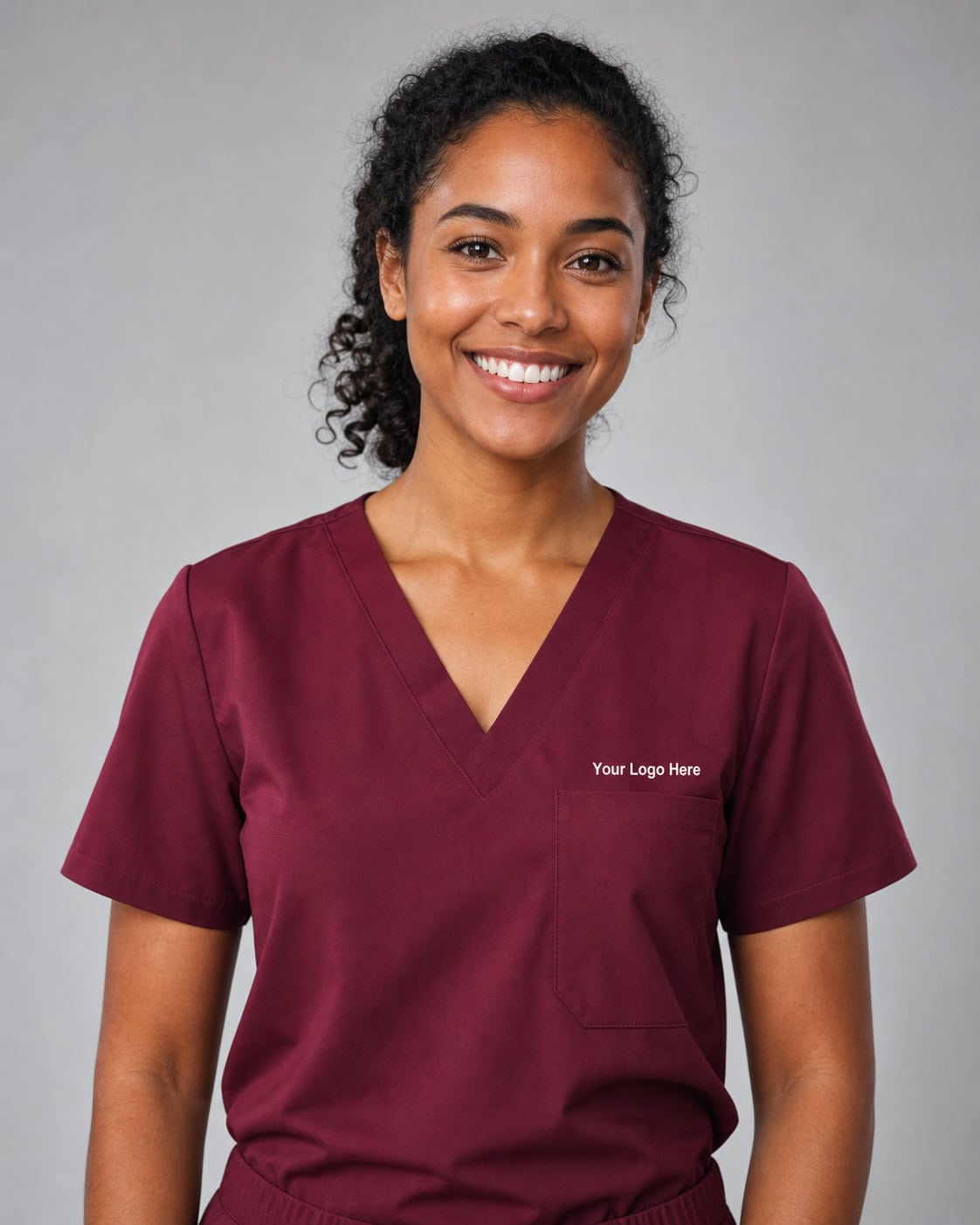 Burgundy Healthcare Scrub Top — Scrubs