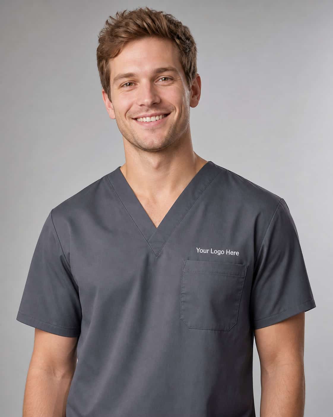 Charcoal Healthcare Scrub Top — Scrubs