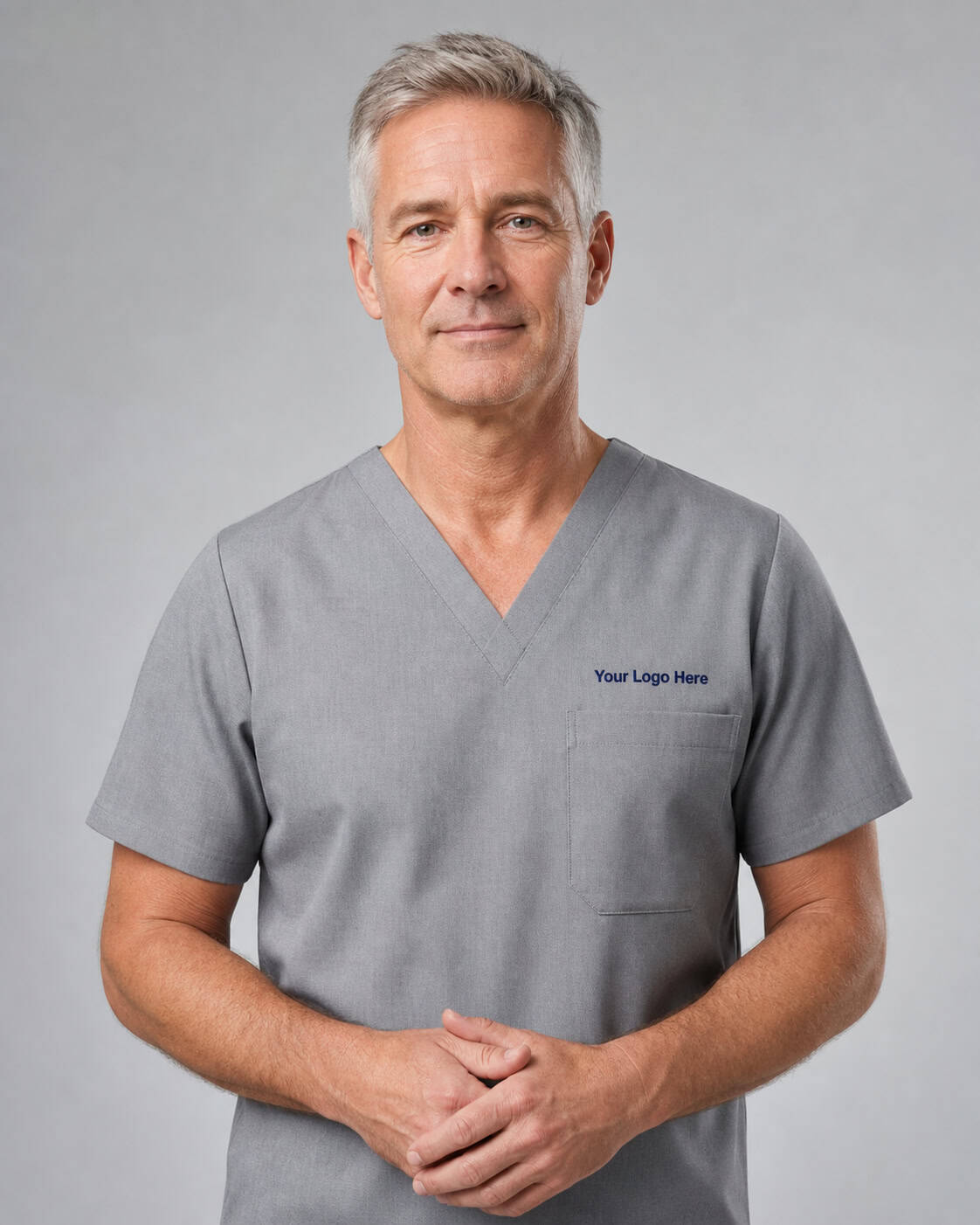 Light Grey Healthcare Scrub Top — Scrubs