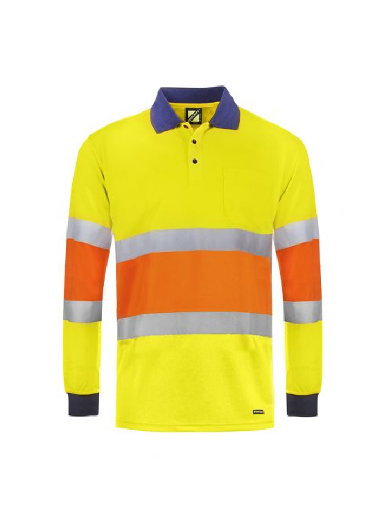 Hi Vis Traffic Controller L/S Micromesh Polo with Pocket and CSR Reflective Tape — Hi-Vis
