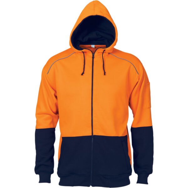Hi-Vis Contrast Piping Fleecy Hoodie — Hi-Vis
