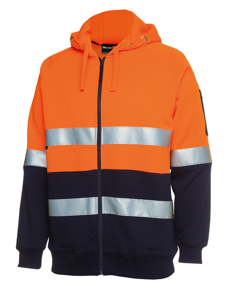 Hi Vis (D+N) Full Zip Fleecy Hoodie — Hi-Vis