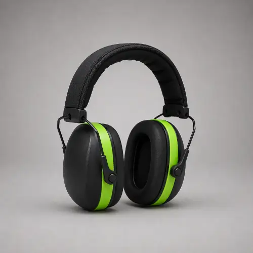 Hi-Vis Green Safety Earmuffs — Hearing Protection