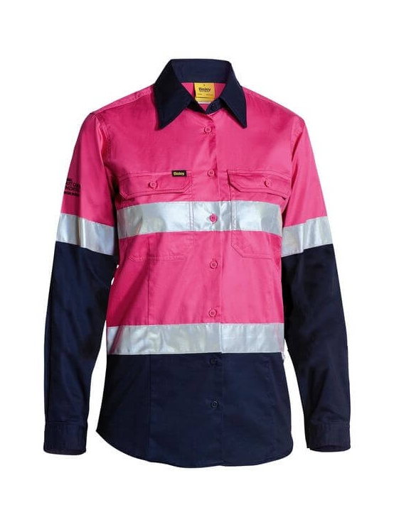 Women’s Taped Hi Vis Cool Lightweight Drill Shirt — Hi-Vis
