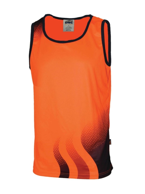 Wave Hi Vis Sublimated Singlet — Hi-Vis