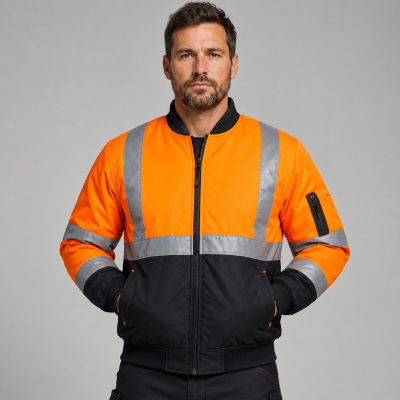 Men’s Orange Hi-Vis Bomber Jacket — Hi-Vis Jackets