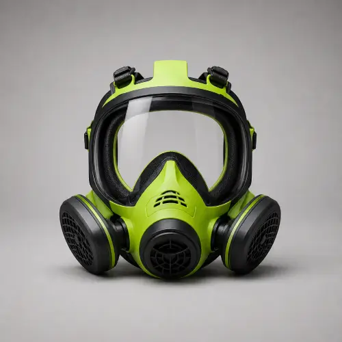 Hi-Vis Lime Full-Face Respirator — Respiratory