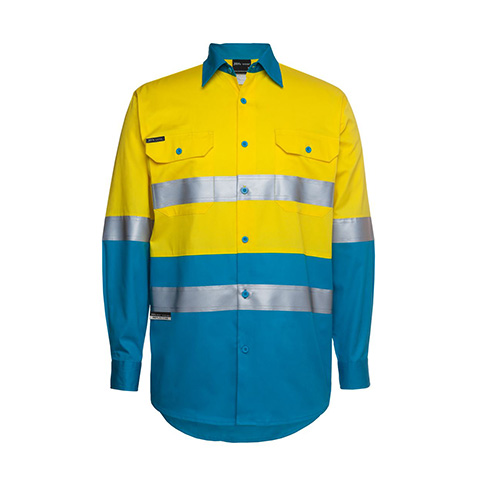 Hi Vis L/S (D+N) 150G Work Shirt — Hi-Vis