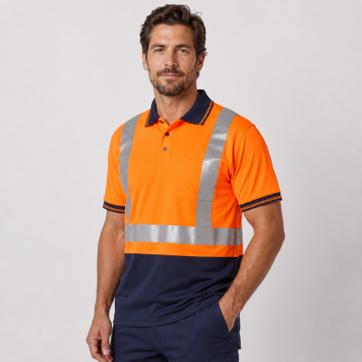 Orange Hi-Vis Reflective Polo — Hi-Vis Shirts