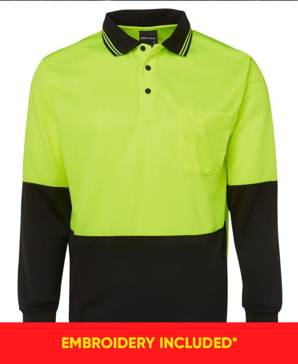 Hi Vis Traditional L/S Polo — Hi-Vis