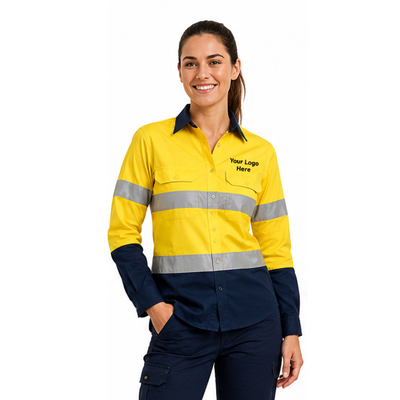 Women’s Yellow Hi-Vis Safety Shirt — Day/Night Shirts