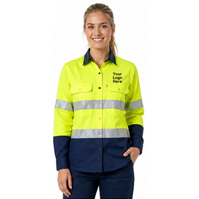 Women’s Lime Reflective Work Shirt — Day Shirts