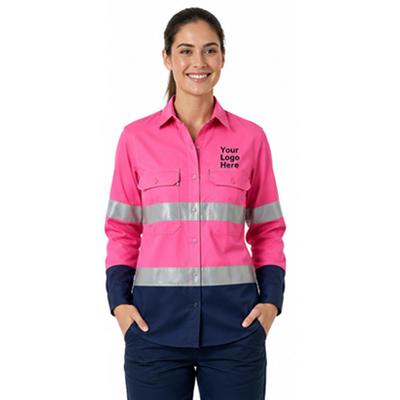 Pink Reflective Hi-Vis Work Shirt — Day Shirts