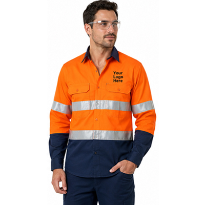 Orange Contrast Safety Day Shirt — Day Shirts