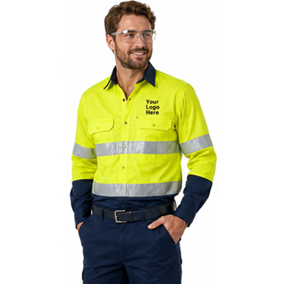 Lime Green Hi-Vis Work Shirt — Day Shirts