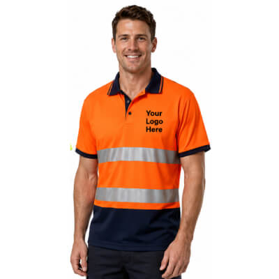 Orange Hi-Vis Workwear Polo — Polos
