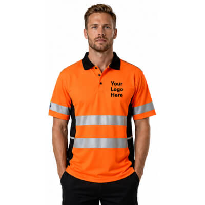 Orange Short Sleeve Safety Polo — Polos