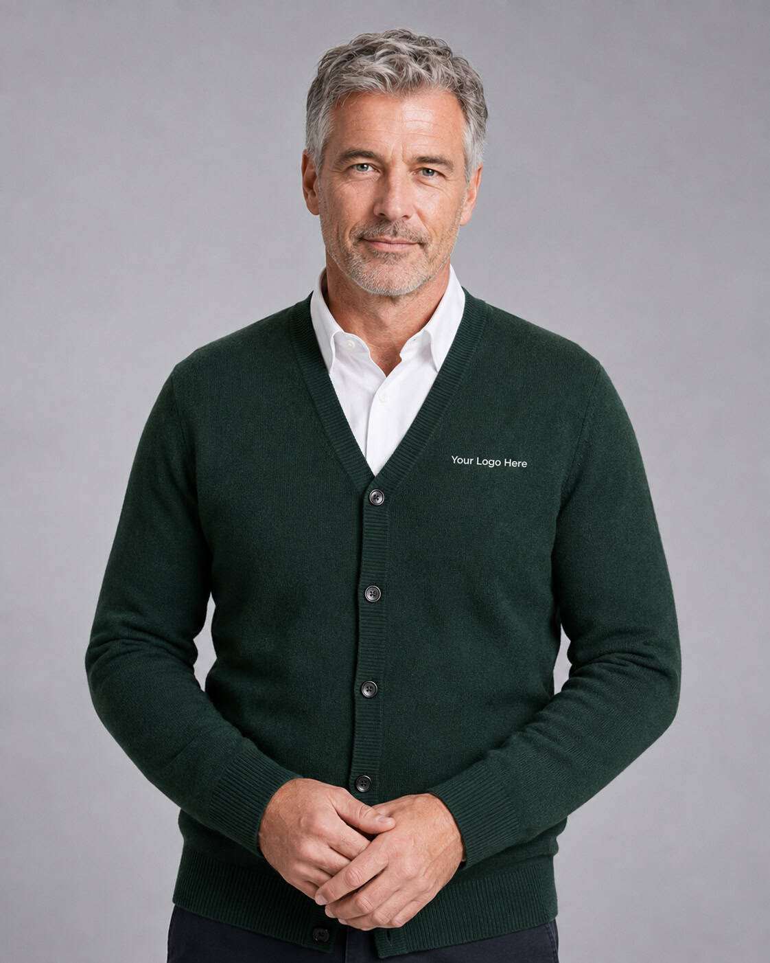 Forest Green Corporate Cardigan – Men — Knitwear