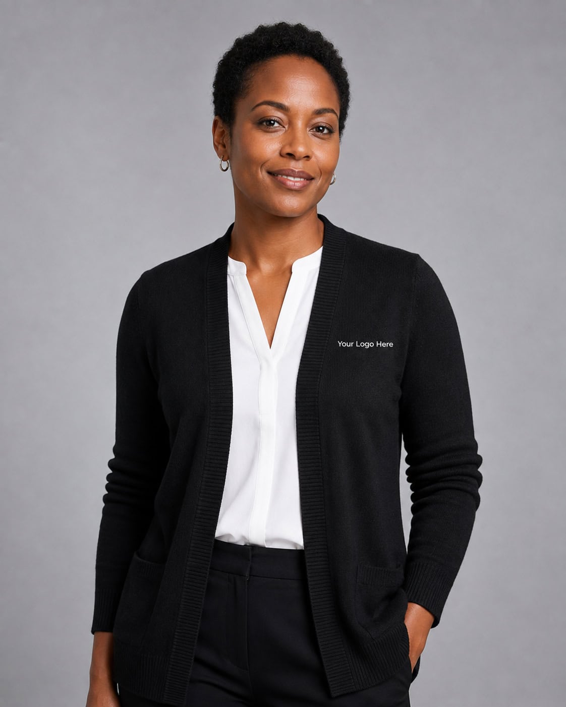 Black Corporate Cardigan – Women — Knitwear