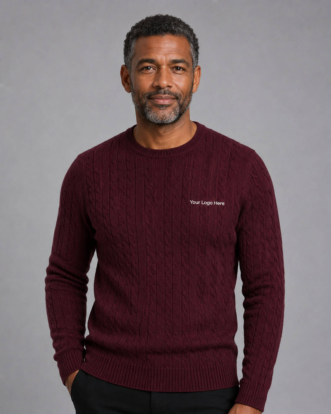 Burgundy Crew Neck Corporate Knit – Men — Knitwear