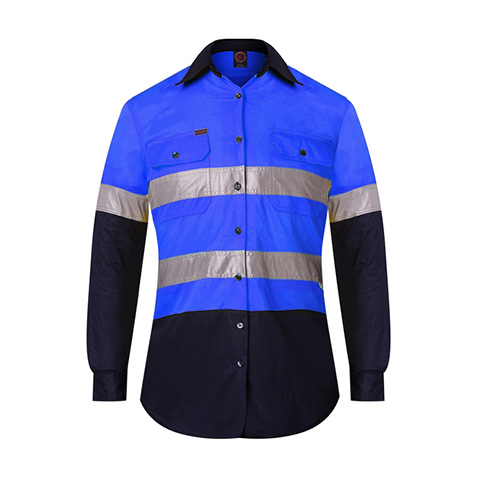 Ladies 2 Tone Vented Light Weight Open Front — Hi-Vis