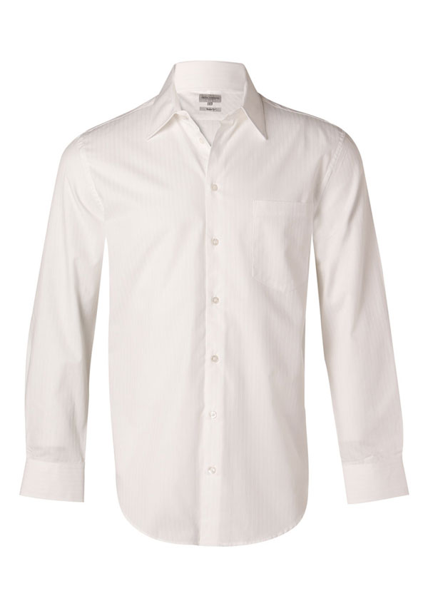 Men’s Self Stripe Long Sleeve Shirt — Corporate