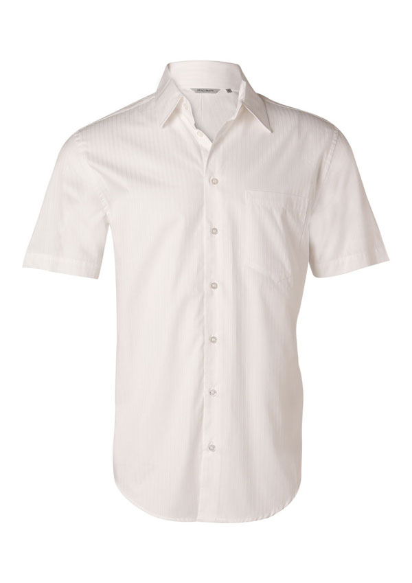Men’s Self Stripe Short Sleeve Shirt — Corporate