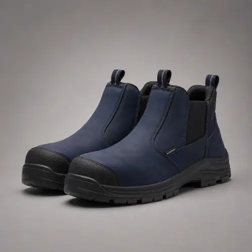 Navy Waterproof Slip-On Work Boots — Slip-on Boots