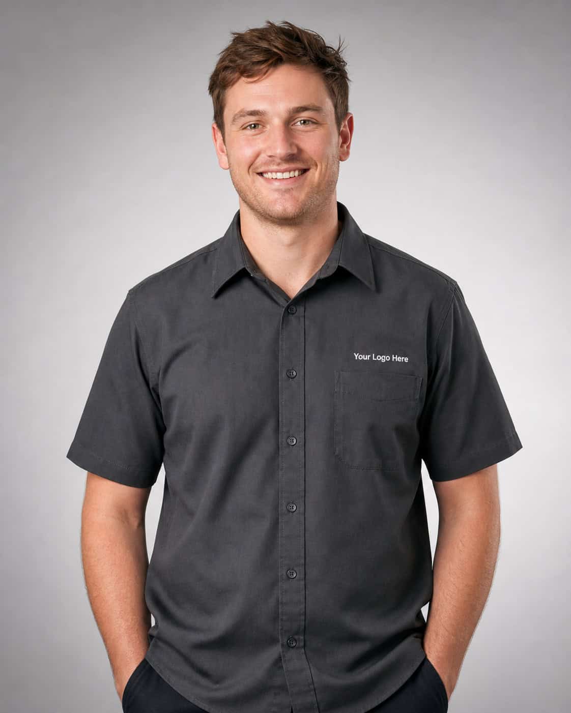 Charcoal NDIS Worker Tunic — Shirts