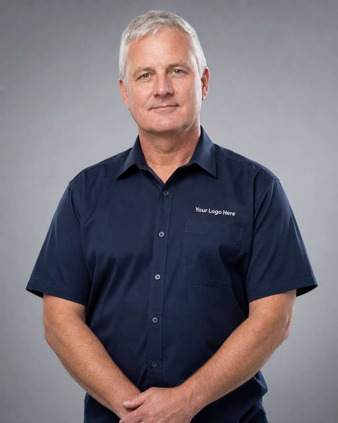 Navy NDIS Worker Tunic — Shirts