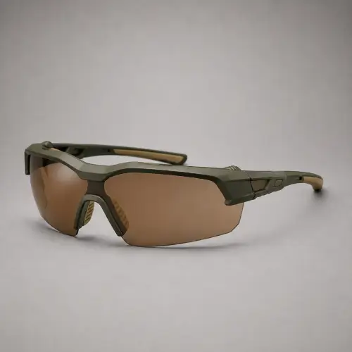 Olive Tint Wraparound Safety Eyewear — Eyewear