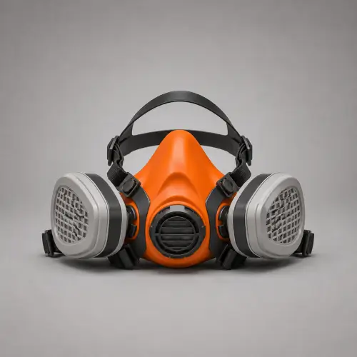 Orange Dual-Cartridge Respirator Mask — Respiratory