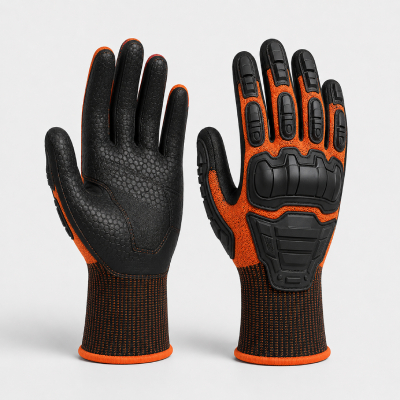 Orange Impact Protection Gloves — Gloves