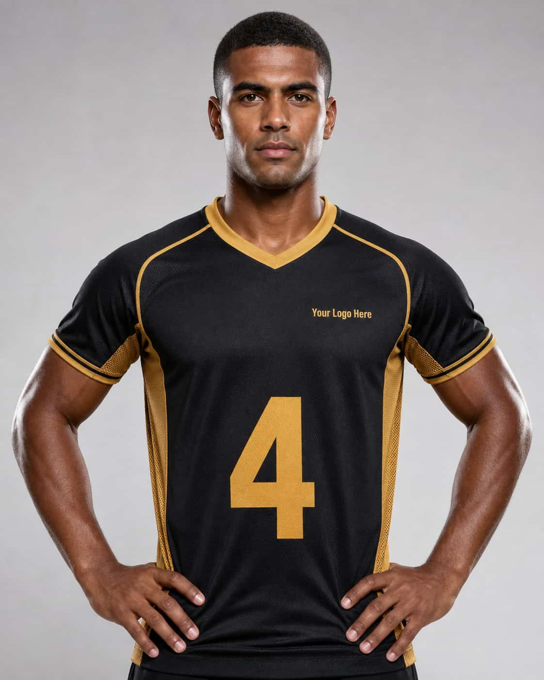 Black and Gold Playing Jersey – No. 4 — Playing Jerseys