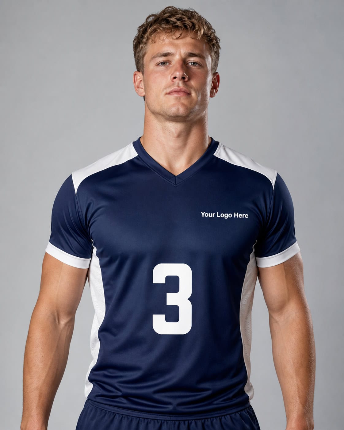 Navy and White Playing Jersey – No. 3 — Playing Jerseys