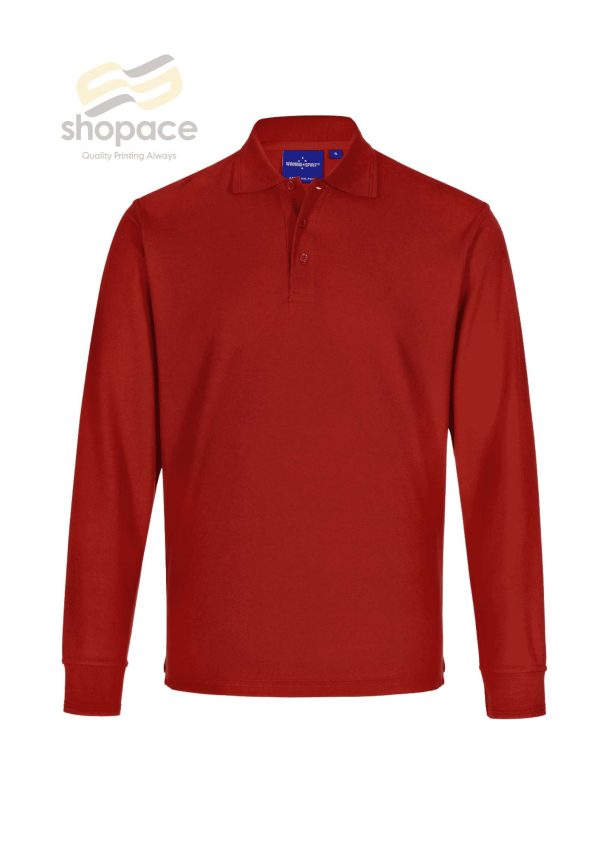 Unisex Traditional Poly/Cotton Pique Long Sleeve Polo — Polo