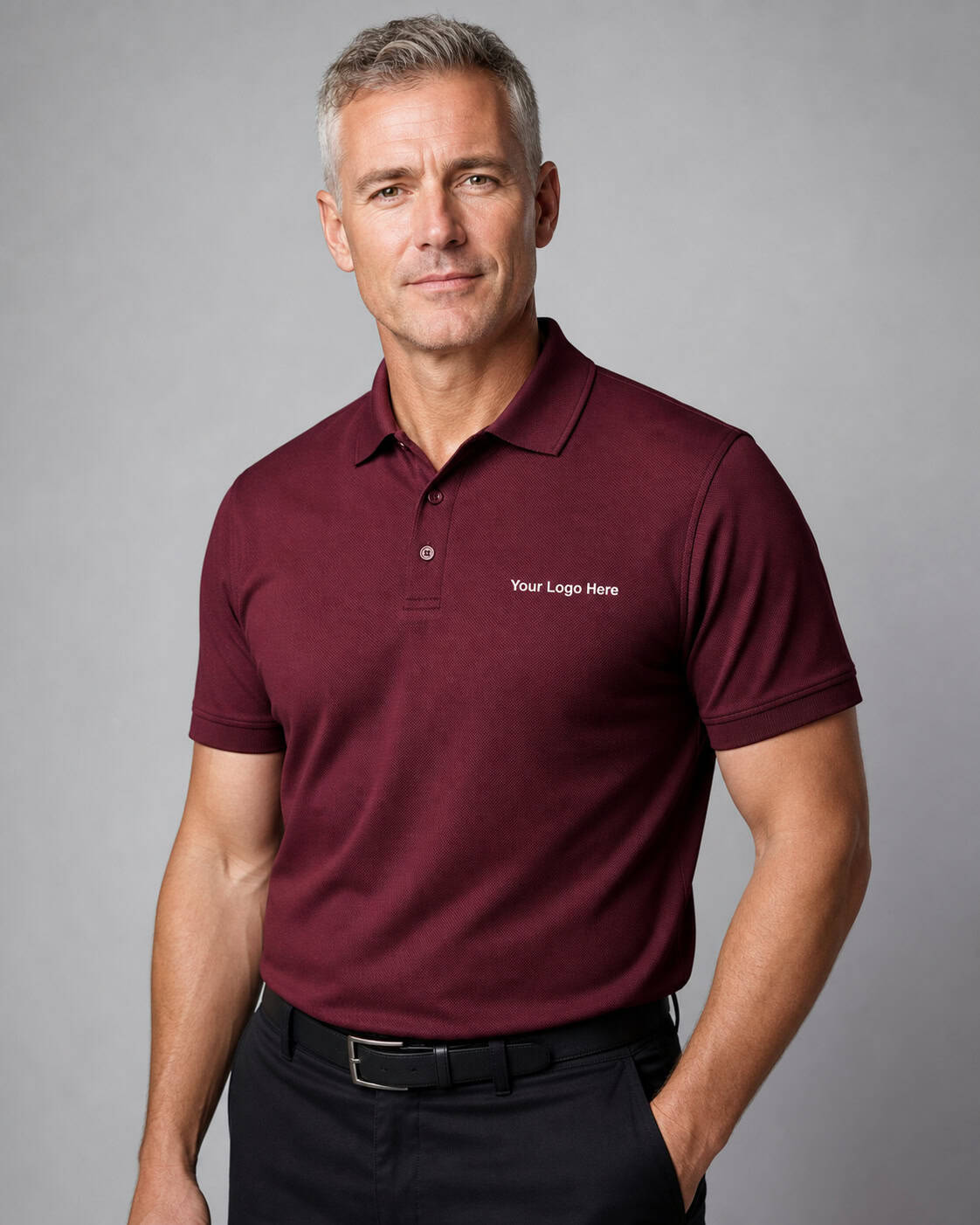 Burgundy Hospitality Polo – Men — Polos