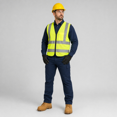 Men’s Hi-Vis Safety Vest PPE Set — PPE