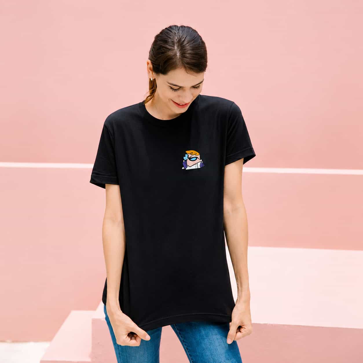 Cool Cartoon Scientist Graphic T-Shirt – Black Casual Tee — Tees
