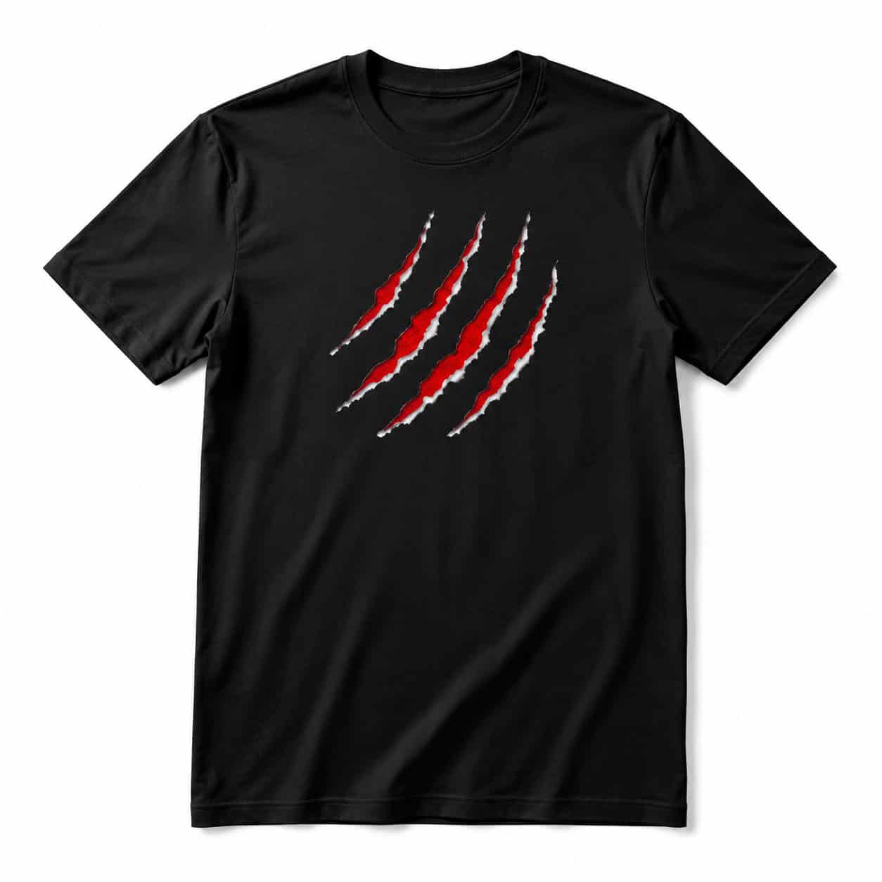 Red Claw Scratch Graphic Black T-Shirt — Tees