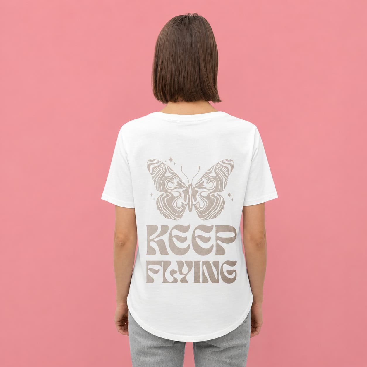Women's Keep Flying Butterfly Graphic T-Shirt — Tees
