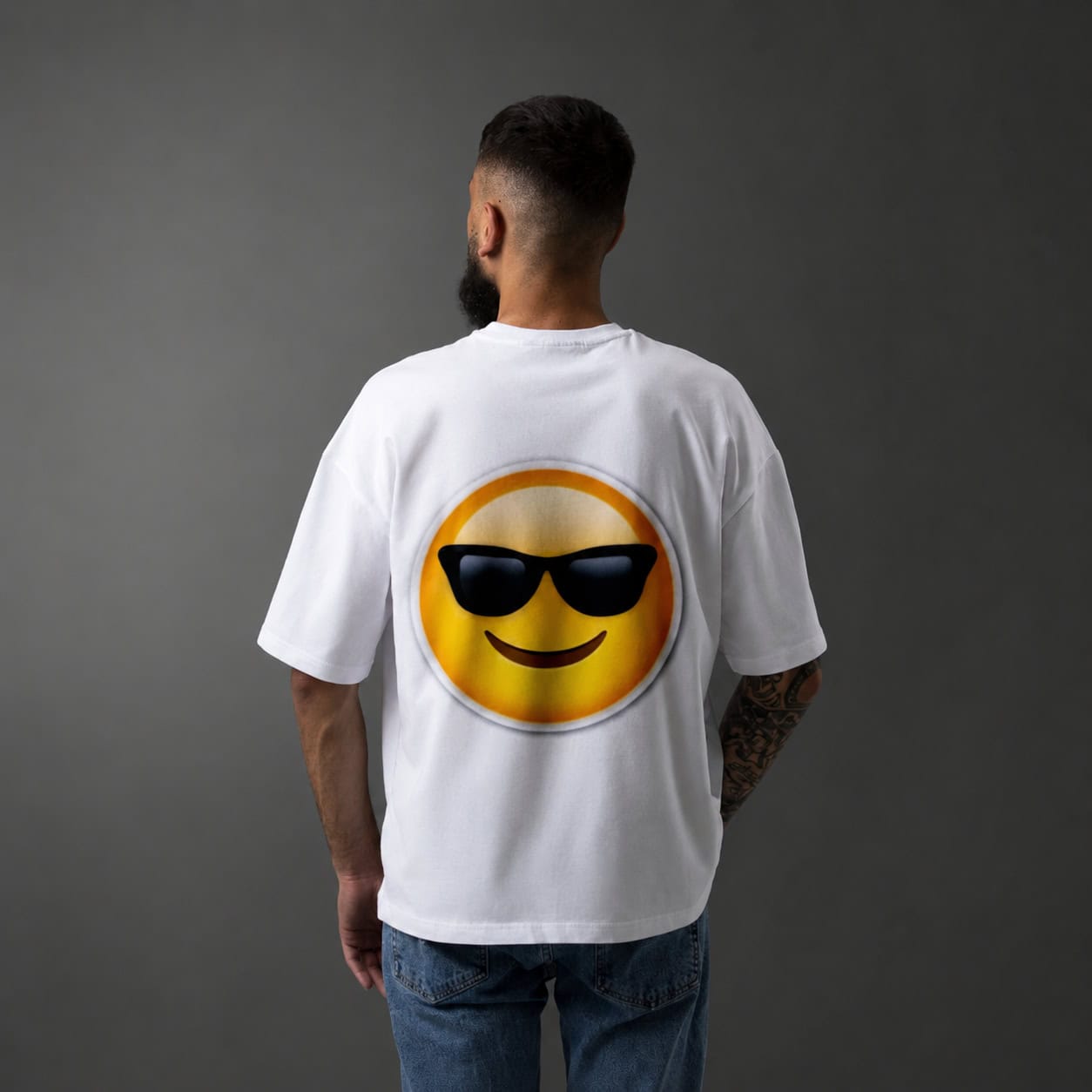 Cool Emoji Oversized T-Shirt – White — Tees