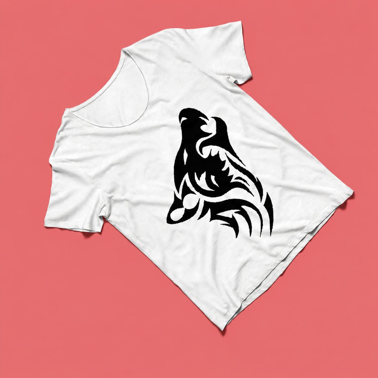 Tribal Wolf Graphic T-Shirt – White — Tees