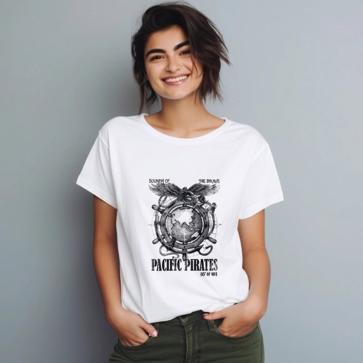 Pacific Pirates Bounty of the Brave Nautical Graphic T-Shirt — Tees