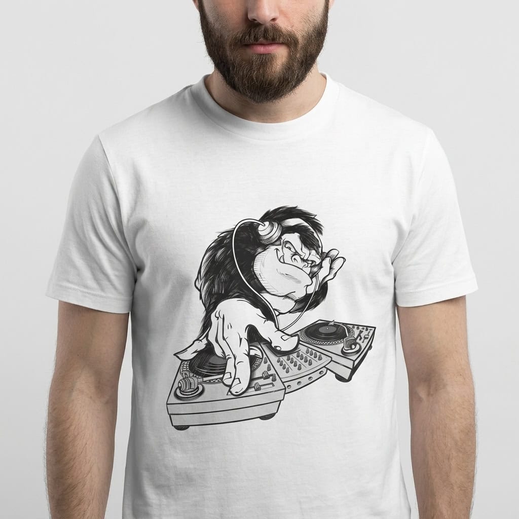 DJ Gorilla Turntable Graphic T-Shirt — Tees